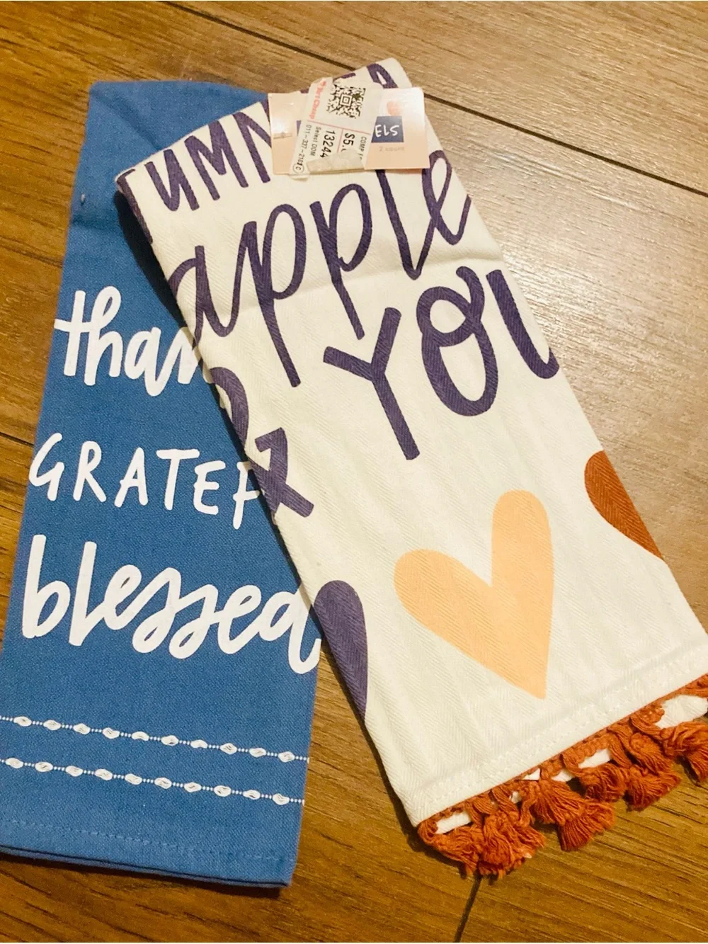 Target Bullseye Kitchen Towels - Set of 2 “Thankful Grateful Blessed” NWT